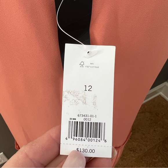 NWT Banana Republic Peach Pleated Drop Waist Dress - Picture 10 of 11